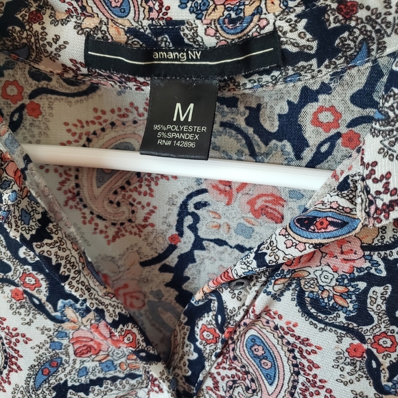 Amang NY Multicolor Paisley Medium Top - Picture 6 of 7